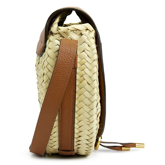 Chloe Marcie basket crossbody bag raffia Tan - Picture 3 of 9
